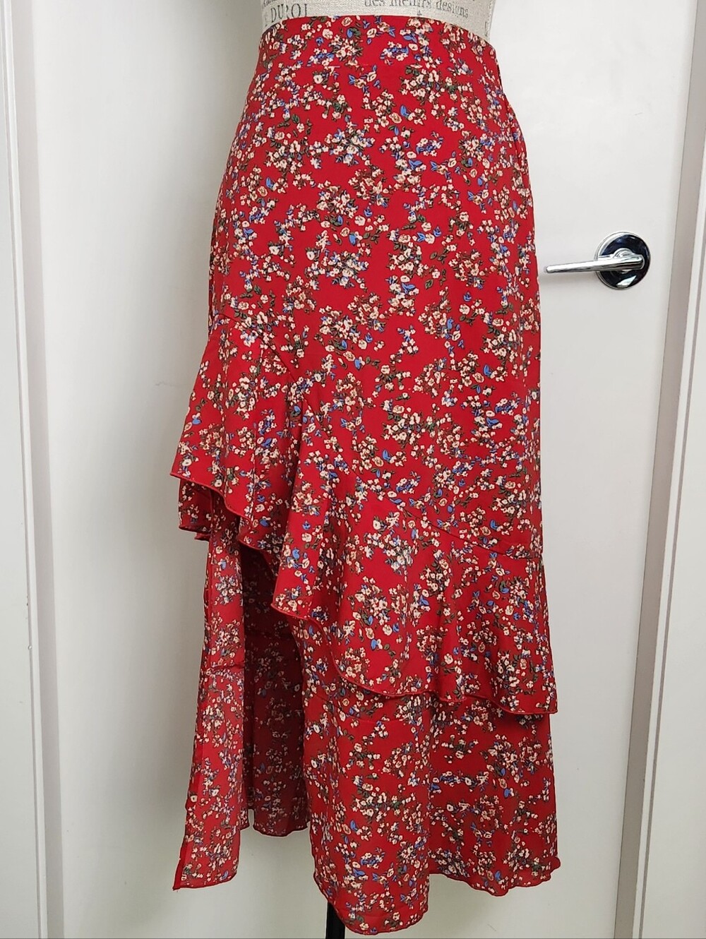 Floral Split Ruffle Midi Maxi Skirt - Picture 3 of 9